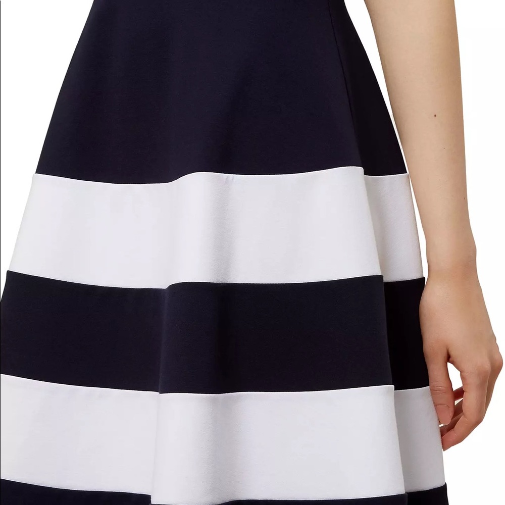 Classic Black & White Striped Fit-and-Flare Dress - Picture 2 of 7